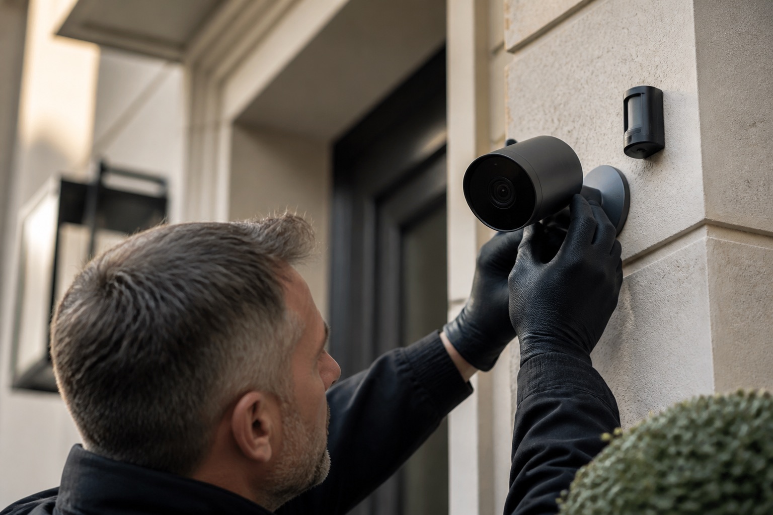 Installation d'une caméra de vidéoprotection extérieure